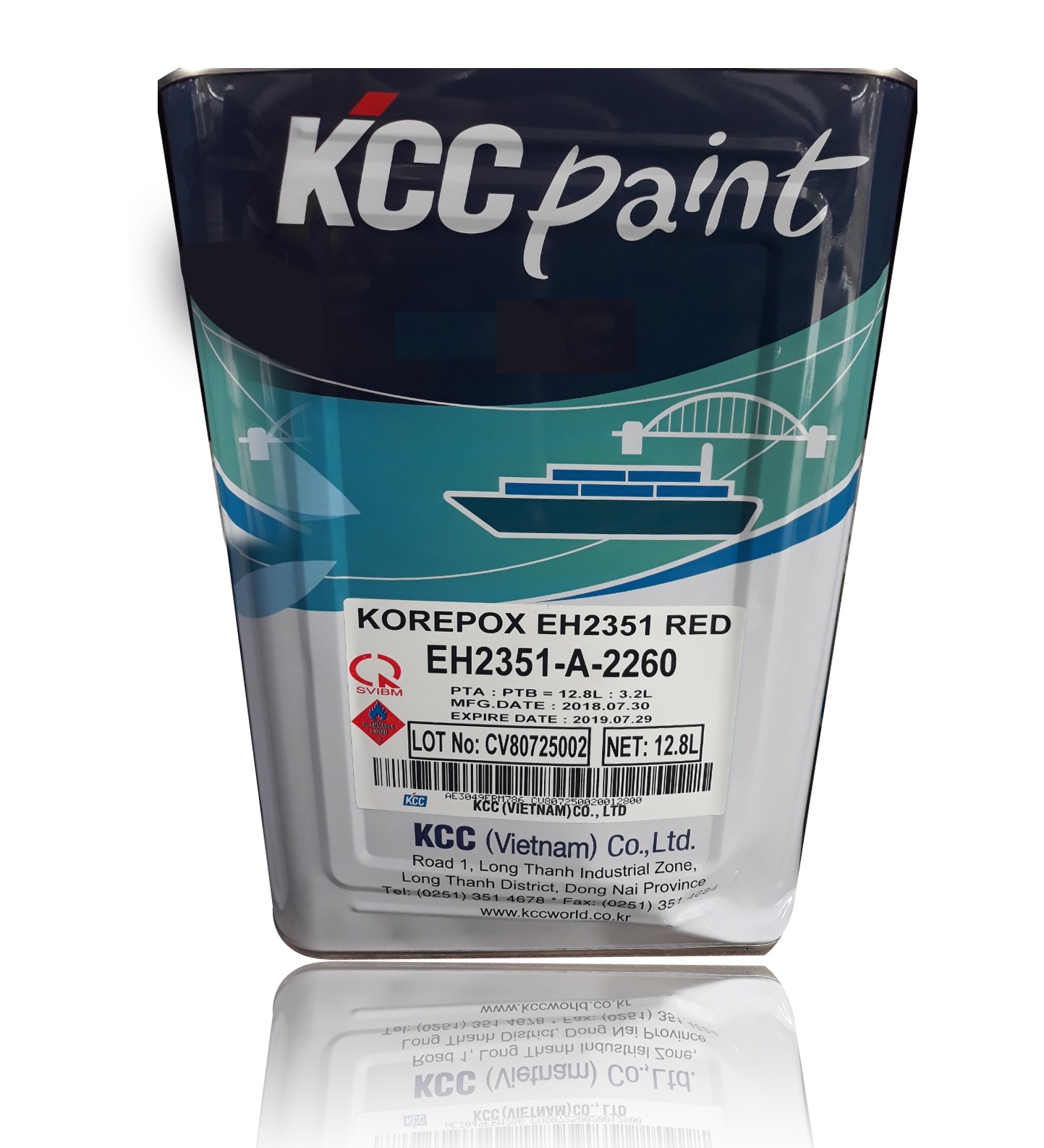 Sơn epoxy KCC chịu được nhiệt độ cao và kháng axit tốt