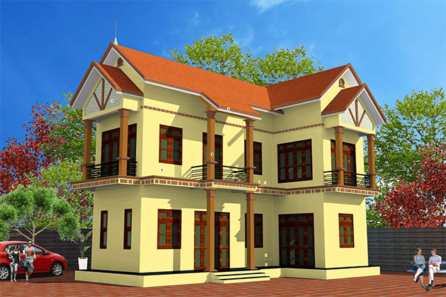 Sơn ngoại thất màu vàng