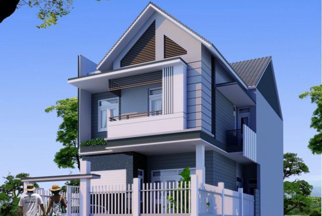 Sơn ngoại thất màu xám khói